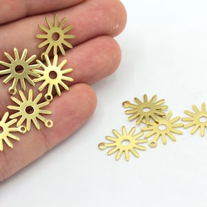 15mm Raw Brass Mini Sun Charm, Tiny Sun Pendant, Celestial Charm, Brass Sunny Charm, Earring Pendant, Earring Finding, Brass Findings, BM043