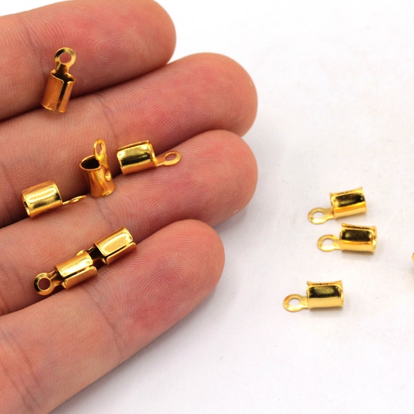 50Pcs/Box Bead Caps 24K Gold Plated Brass Flower Shaped End Caps Toppers For Necklace Bracelet Jewelry Making 14x12 5x3 5mm 221423