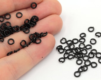 18 Ga 5 mm Schwarz überzogener Biegering, offener Biegering, schwarzer Stecker, Bindering, Biegering, schwarz überzogenes Zubehör, MJ261