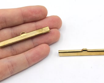 50mm Brass Ribbon Clasps, Crimp End Caps, Ribbon Claws, Crimp Ends, Connector, Ribbon End Crimps, Brass Cord End Caps, Brass Findings, RW490