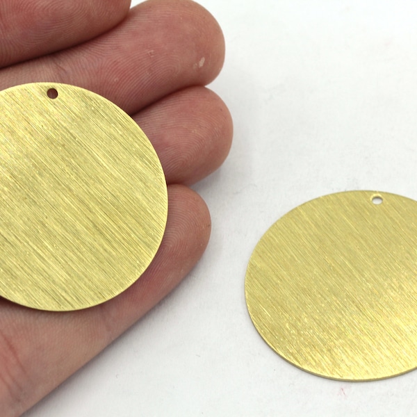 35mm Brass Large Round Charm, Round Disc Charm, Stamping Tag, Textured Disc Charm, Personalized Coin, Jewelry Making, Brass Findings, BM346