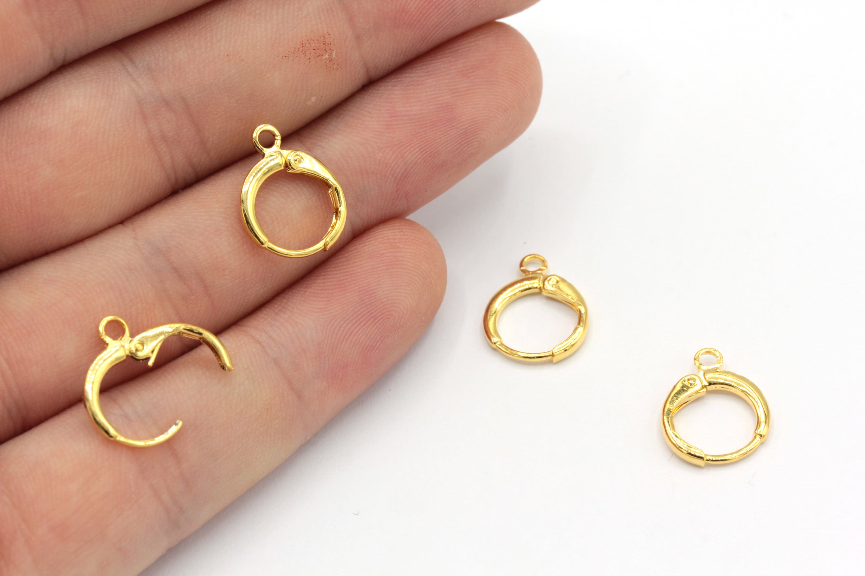 Minimalist Hoop Earring latch back Lever-backs Ear Hooks 14k Gold Filled hypoallergenic  earrings T-287