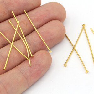 100 Stück 20 Ga 35 mm Messing Flachkopfstift, Gold Ton Flachkopfstift, Kopfstifte, Messingkopfstifte, Schmuckherstellung, Messingzubehör