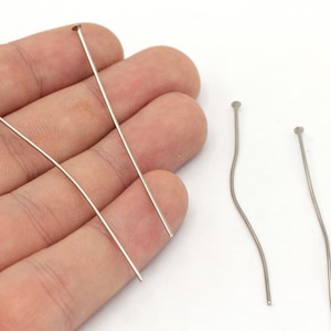 100 stuks 23 ga 60 mm verzilverde platte stift, zilveren platte stift, stiften, zilveren stiften, sieraden maken, verzilverde bevindingen