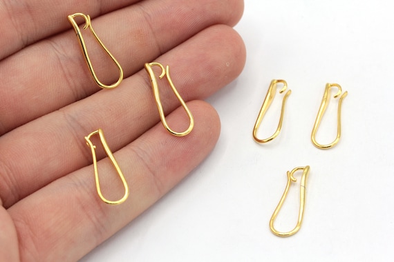 Buy 9x20mm 24k Shiny Gold Plated Earring Hooks, Gold French Hook, Earring  Wires, Fish Hook Ear Wires, Earring Hooks, Gold Plated Findings, MJ466  Online in India 
