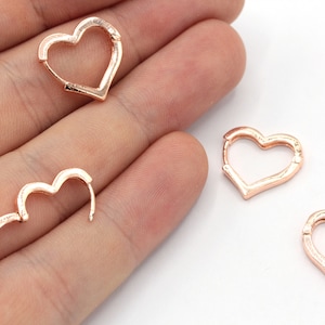 16mm Rose Gold Plated Leverback Heart Earring, Heart Leverback, Heart Huggie Earrings, Rose Leverback Earrrings, Earring Clasp, MJ323