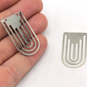 18x33mm Rhodium U Shape Charm, Geometric Charm, Arch Charm, Earring Connector, Rhodium Earring Pendants, Rhodium Plated Findings, MJ352