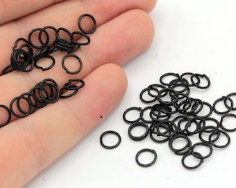 20 Ga 7mm Black Plated Jump Ring, Open Jump Ring, Black Connector, Bulk Jump Ring, Tiny Jump Ring, Black Plated Findings, MJ262