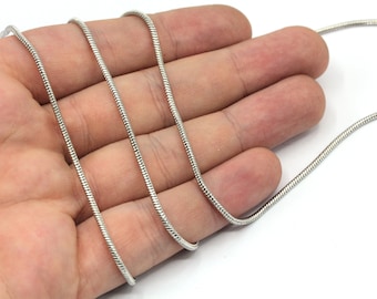 2mm Rhodium Plated Snake Chain, Herringbone Chain, Tiny Snake Chain, Rhodium Choker Chain, Rhodium Chain, Rhodium Plated Chain, CNx60