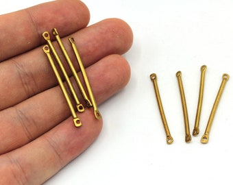 May include: Six gold-toned metal connector bars with loops at each end. The bars are about 1.5 inches long.