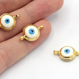 12x20mm 24k Gold Evil Eye Beracelet Charm, Emaille Evil Eye Charm, Armband Verbinder, Armband Charm, Vergoldet Zubehör, GD091