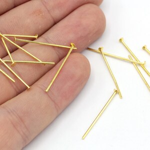 100 Stück 20 Ga 25 mm Messing Flachkopfstift, Gold Ton Flachkopfstift, Kopfstifte, Messingkopfstifte, Schmuckherstellung, Messingzubehör