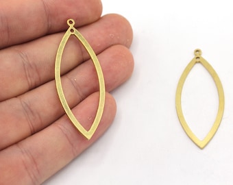 17x47mm Raw Brass Drop Charm, Tear Drop Pendant, Brass Charm Earrings, Laser Cut Charm, Earring Findings, Brass Findings, MJ443