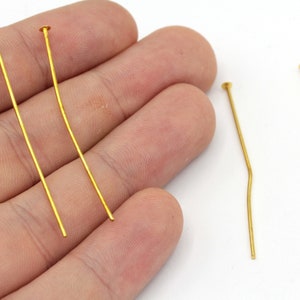 50 Stück 20 Ga 45 mm Messing Flachkopfstift, Gold Ton Flachkopfstift, Kopfstifte, Messingkopfstifte, Schmuckherstellung, Messingzubehör