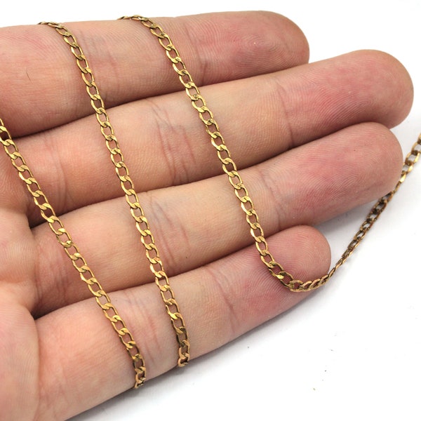 3x4mm Raw Brass Curb Chain, Brass Tiny Curb Chain, Choker Chain, Dainty Curb Chain, Necklace Chains, Raw Brass Chains, Brass Chains, CN134