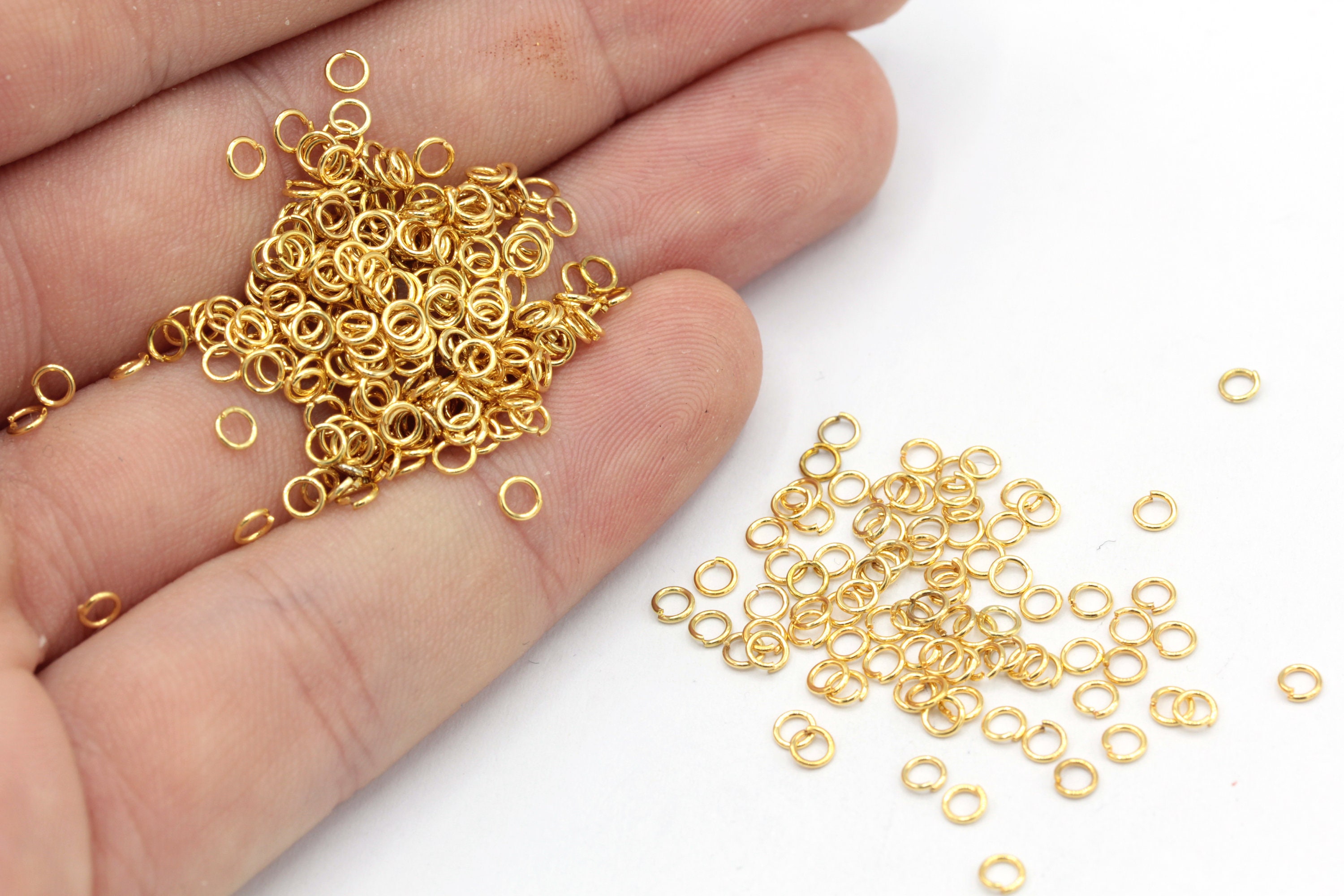 Solid 14kt Gold 3.5mm 24ga Round Open Click & Lock Jump Rings