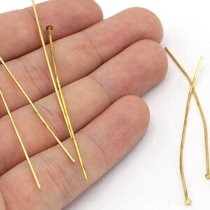 50 Stück 20 Ga 60 mm Messing Flachkopfstift, Gold Ton Flachkopfstift, Kopfstifte, Messingkopfstifte, Schmuckherstellung, Messingzubehör