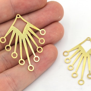 32x40mm Raw Brass Sun Charm, Sunshine Charm, Brass Fan Pendant, Laser Cut Charm, Earring Pendant, Earring Finding, Brass Findings, BM307
