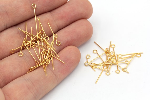 Real Gold Plated Eye Pins Jewelry Making Findings