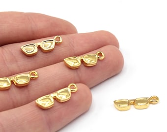 24Kt ゴールドメッキサングラスチャーム、ゴールドトラベルチャーム、5