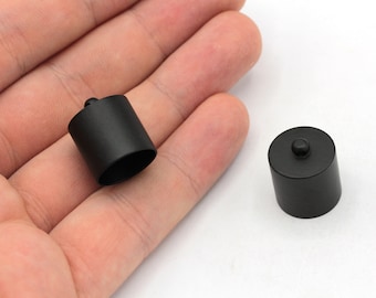 15x18mm Black Plated End Caps, Hole inner Size 14mm, Solid Brass End Caps, Bead Caps, Cones,  Black Plated Findings, RBB540