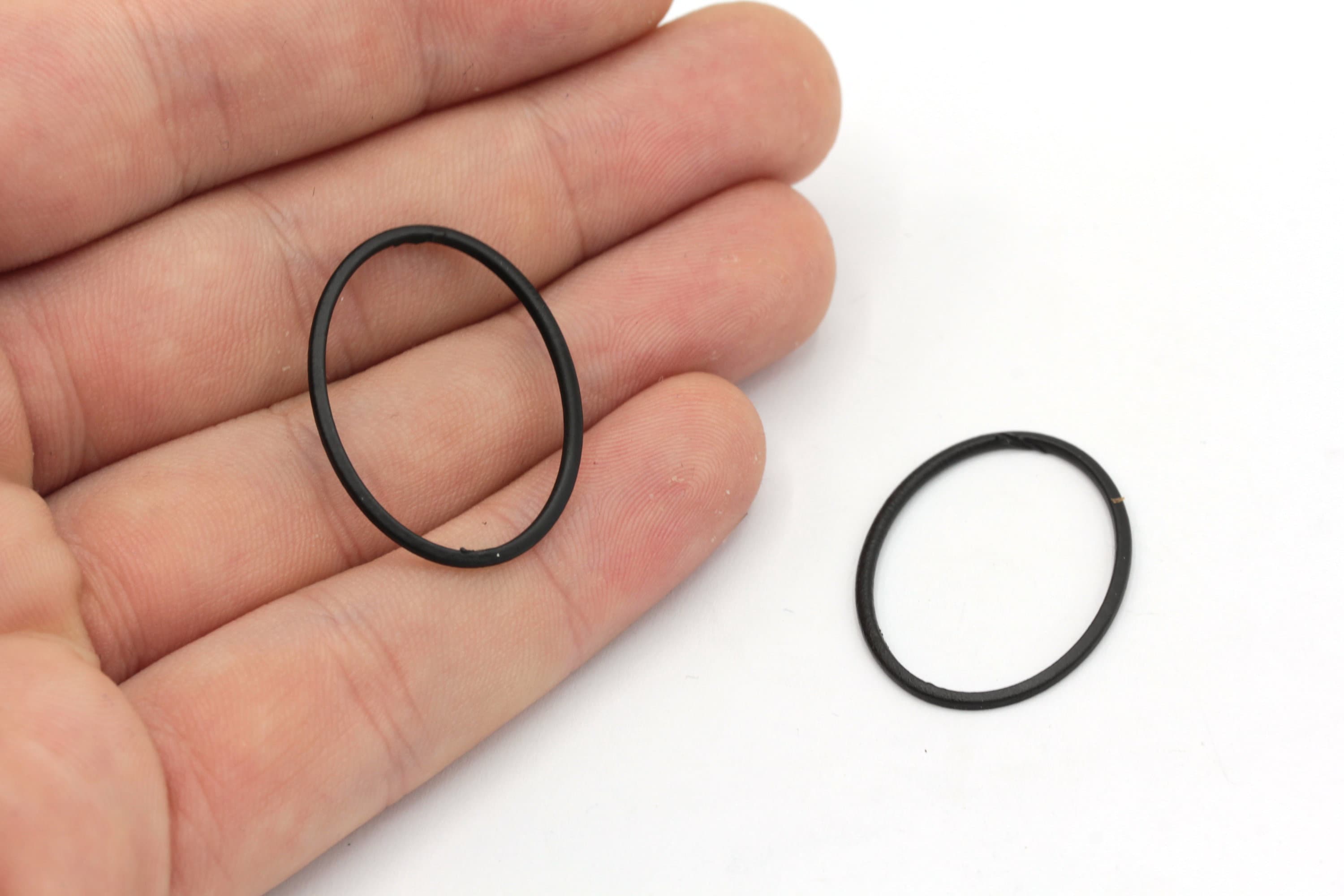 21x28mm Black Plated Oval Charm, Oval Closed Ring, Blank Oval Connector, Earring Pendant, Earring Findings, Black Plated Findings, RBW506