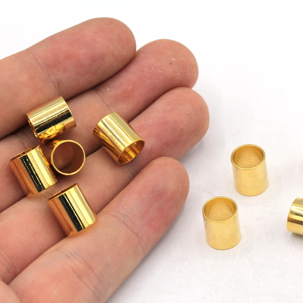 11x14m Gold End Caps, Hole inner Size 14mm, Solid Gold End Caps, Bead Caps, Cones, Cord Tip Ends, Gold Plated Findings, RGW545