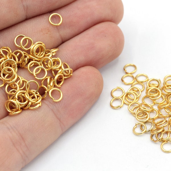 24k Gold Plated Jump Rings , Gold Plated Dainty O Shaped Jump Rings - Foto 2