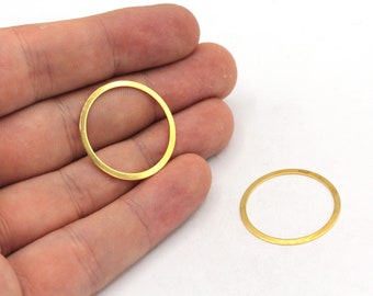 25mm Gold Round Link, Blank Round Charm, Round Closed Ring, Large Round Connector, Earring Pendant, Earring Findings, Gold Findings, RGW410