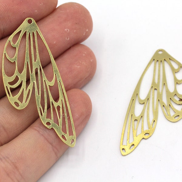 21x48mm Brass Butterfly Wing Charm, Geometric Wing Charm, Butterfly Wing, Laser Earring Charm, Earring Finding, Brass Findings, BM429