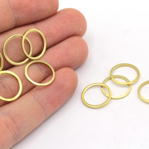 14mm Brass Round Link, Tiny Round Charm, Round Closed Ring, Mini Round Connector, Earring Pendant, Earring Findings, Brass Findings, BM010