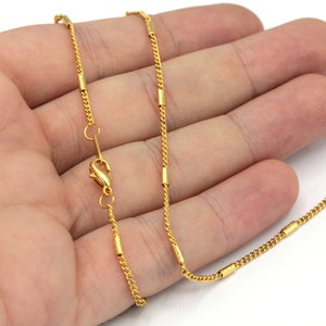 Tiny Necklace Chain, 16'' -17'' -18'' -20'' -22'' -25'' Ready Chain, Gold Finished Chain, Tiny Curb Chain, Gold Ready Necklace, RD054