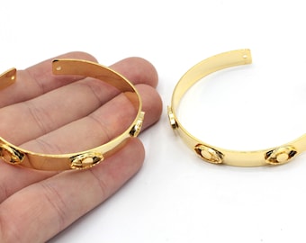 24k Shiny Gold Plated Adjustable Evil Eye Bracelet, Gold Cuff Bracelet, Evil Eye Bangle, Gold Bangle Bracelet, Gold Plated Bracelet