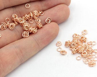 20 Ga 5mm Rose Gold Jump Ring, Open Jump Ring, Rose Connector, Bulk Jump Ring, Tiny Jump Ring, Rose Plated Findings, MJ005