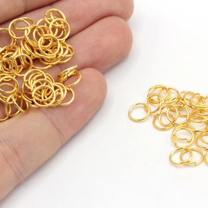 20 Ga 7 mm 24 k glänzender vergoldeter Biegering, offener Biegering, Goldstecker, massiver Biegering, winziger Biegering, vergoldetes Zubehör, MJ189