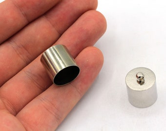 15 x 18 mm gerhodineerde eindkappen, binnenmaat gat 14 mm, massief messing eindkappen, kraalkappen, kegels, gerhodineerde onderdelen, RR540