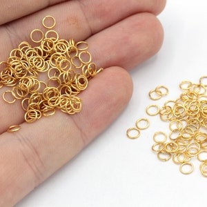 24 Ga 4mm 24k Shiny Gold Plated Jump Ring, Open Jump Ring, Gold Connector, Bulk Jump Ring, Tiny Jump Ring, Gold Plated Findings, MJ294