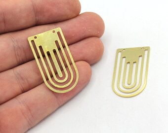 18x33mm Brass U Shape Charm, Geometric Charm, Arch Charm, Earring Connector, Earring Pendants, Earring Findings, Brass Findings, MJ352