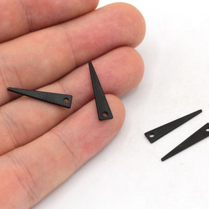 4x20mm Black Textured Mini Triangle Charm, Geometric Charm, Tiny Triangle Charm, Earring Pendant, Earring Finding, Black Findings, RBW080