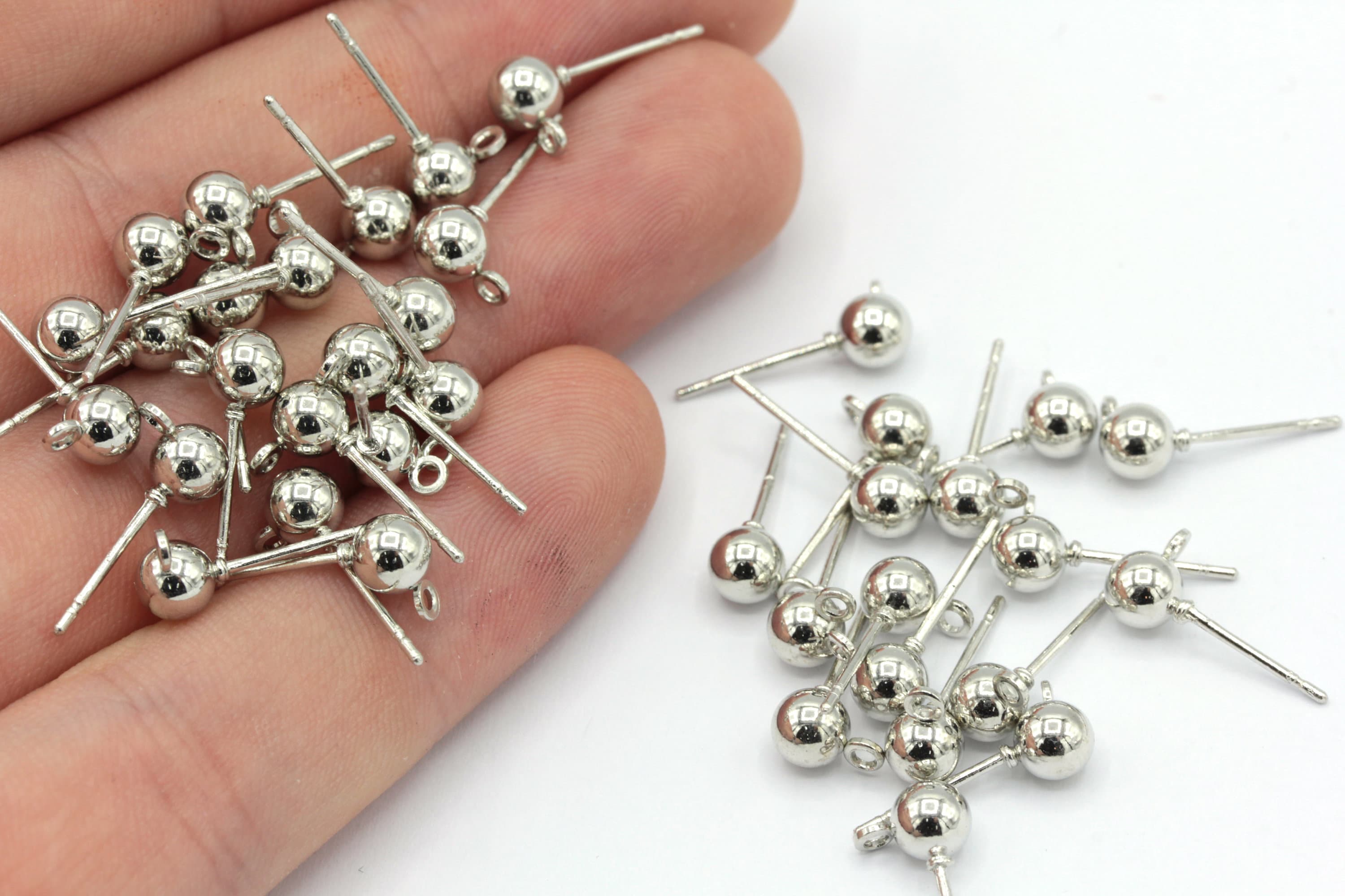 Rhodium plated earrings for sensitive ears deals