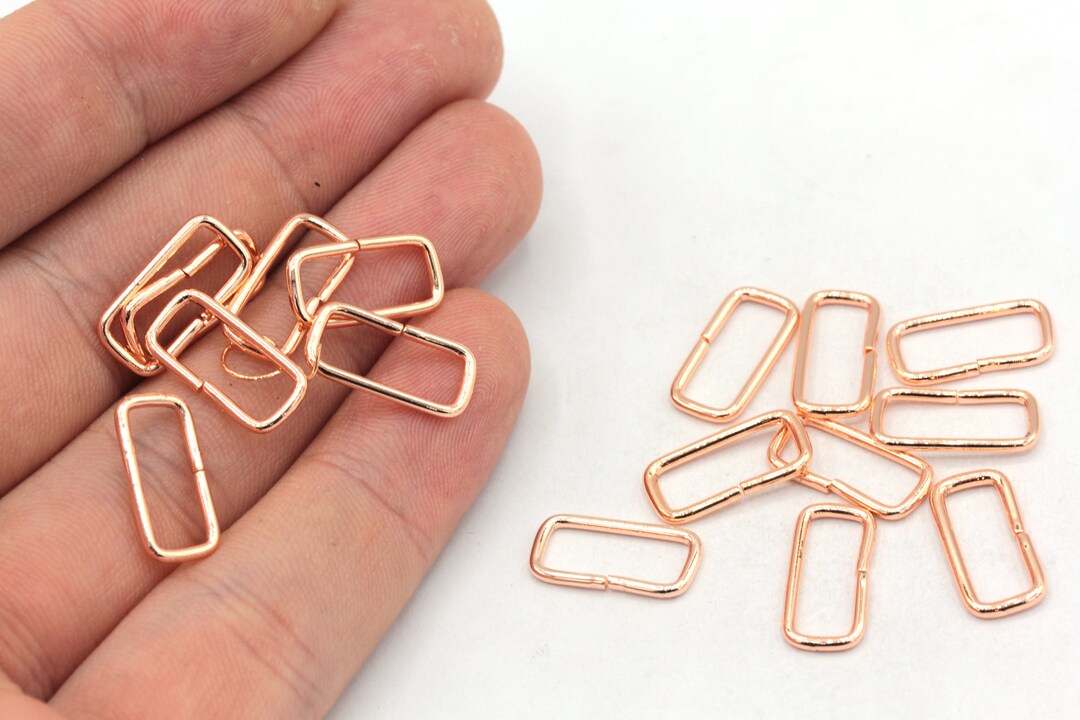 7x15mm Rose Rectangle Jump Ring, Open Jump Ring, Rectangle Connector ...