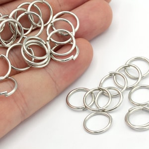 16 Ga 12mm Rhodium Jump Ring, Open Jump Ring, Rhodium Connector, Bulk Jump Ring, Large Jump Ring, Rhodium Plated Findings