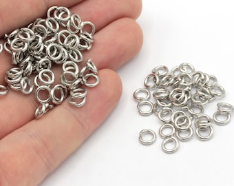 100 Stück 1,2 x 6 mm Rhodium Biegering, Offene Biegering, Rhodium Stecker, Große Biegering, kleine Biegering, rhodinierte Zusätze