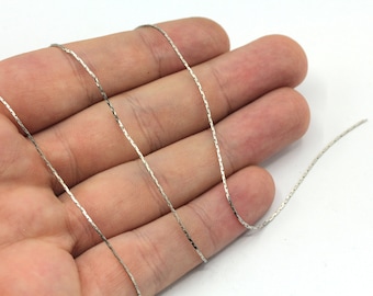 0.7mm Rhodium Tiny Snake Chain, Rhodium Cable Chain, Dainty Chain, Rhodium Snake Necklace, Satellite Chain, Rhodium Plated Chain, HC197