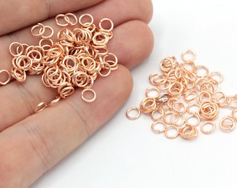 20 Ga 6mm Rose Gold Jump Ring, Open Jump Ring, Rose Connector, Bulk Jump Ring, Tiny Jump Ring, Rose Plated Findings, MJ326