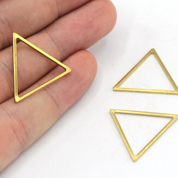 21x24mm Raw Brass Triangle Charm, Triangle Ring, Blank Triangle Connector, Earring Pendant, Earring Findings, Brass Findings, RW592