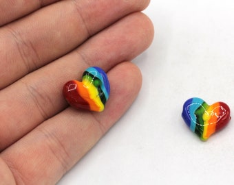 15mm fatti a mano in vetro di Murano Mini cuore perline, perline d'amore, fascino del braccialetto del cuore di Murano, piccoli ciondoli di Murano, risultati in vetro di Murano, MRN008