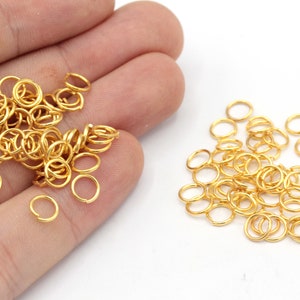 20 Ga 6 mm 24k glänzender vergoldeter Biegering, offener Biegering, Goldstecker, massiver Biegering, winziger Biegering, vergoldetes Zubehör, MJ188