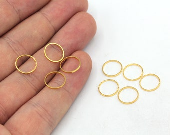 10mm 24k Shiny Gold Plated Round Link, Gold Connector, Gold Closed Ring, Gold Hoops, Round Connector, Gold Plated Findings, MJ386