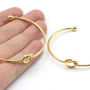 24k Shiny Gold Plated Adjustable Knot Bracelet, Gold Cuff Bracelet, Bridesmaid Bracelet, Gold Bangle Bracelet, Gold Plated Bracelet